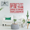 Winston Churchill Quote - Inspirational Wall Decal - Success Is not Final - Vinyl Art for Home, Bedroom or Living Room Decor
