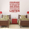 Winston Churchill Wall Quotes, Vinyl Decal Inspirational Saying "Courage Is What It Takes"