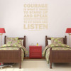 Winston Churchill Wall Quotes, Vinyl Decal Inspirational Saying "Courage Is What It Takes"
