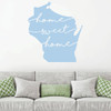 Wisconsin Wall Decor - Home Sweet Home - State Silhouette Vinyl Sticker Art for Home Decor, Living Room or Family Room Decoration