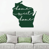 Wisconsin Wall Decor - Home Sweet Home - State Silhouette Vinyl Sticker Art for Home Decor, Living Room or Family Room Decoration