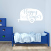 'Happy Camper' Vinyl Decal - Outdoor and Nature Themed Wall Sticker for Cabins, Cottages, Summer Camps, Home D'cor ' Camper Silhouette