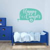 'Happy Camper' Vinyl Decal - Outdoor and Nature Themed Wall Sticker for Cabins, Cottages, Summer Camps, Home D'cor ' Camper Silhouette