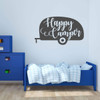 'Happy Camper' Vinyl Decal - Outdoor and Nature Themed Wall Sticker for Cabins, Cottages, Summer Camps, Home D'cor ' Camper Silhouette