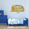'Happy Camper' Vinyl Decal - Outdoor and Nature Themed Wall Sticker for Cabins, Cottages, Summer Camps, Home D'cor ' Camper Silhouette