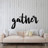 "Gather" Sign Wall Art Decal - Cursive Large Living Room Wall D'cor Sticker - Family and Friends Themed Home Wall Decoration - Perfect for Living Room, Loft, Bedroom, Front Room