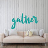 "Gather" Sign Wall Art Decal - Cursive Large Living Room Wall D'cor Sticker - Family and Friends Themed Home Wall Decoration - Perfect for Living Room, Loft, Bedroom, Front Room