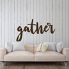 "Gather" Sign Wall Art Decal - Cursive Large Living Room Wall D'cor Sticker - Family and Friends Themed Home Wall Decoration - Perfect for Living Room, Loft, Bedroom, Front Room