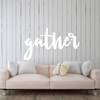 "Gather" Sign Wall Art Decal - Cursive Large Living Room Wall D'cor Sticker - Family and Friends Themed Home Wall Decoration - Perfect for Living Room, Loft, Bedroom, Front Room