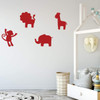 Animal Themed Wall Decal - Vinyl Decor for Baby's Nursery, Bedroom Kids Room, Playroom or Classroom ' Silhouette of Lion, Monkey, Elephant and Giraffe