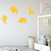 Animal Themed Wall Decal - Vinyl Decor for Baby's Nursery, Bedroom Kids Room, Playroom or Classroom ' Silhouette of Lion, Monkey, Elephant and Giraffe