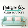 Antique Wall Decal - Antique Fair Flea Market Vinyl Sign - Decor For Living Room, Family Room or Home Decoration