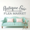 Antique Wall Decal - Antique Fair Flea Market Vinyl Sign - Decor For Living Room, Family Room or Home Decoration