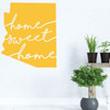 Arizona Wall Decal - Home Sweet Home - State Silhouette Vinyl Art for Home Decor, Living Room or Family Room Decoration