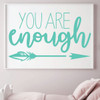 Arrow Wall Decal Decor- You Are Enough- Vinyl Sticker Decorations for Girl's Bedroom, Playroom or Study Area