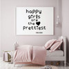 Audrey Hepburn Quote Decal - Happy Girls Are The Prettiest - Inspirational Vinyl Wall Decoration for Home Decor