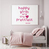 Audrey Hepburn Quote Decal - Happy Girls Are The Prettiest - Inspirational Vinyl Wall Decoration for Home Decor