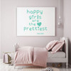 Audrey Hepburn Quote Decal - Happy Girls Are The Prettiest - Inspirational Vinyl Wall Decoration for Home Decor