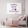 Audrey Hepburn Quote Decal - Happy Girls Are The Prettiest - Inspirational Vinyl Wall Decoration for Home Decor