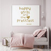 Audrey Hepburn Quote Decal - Happy Girls Are The Prettiest - Inspirational Vinyl Wall Decoration for Home Decor