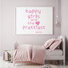 Audrey Hepburn Quote Decal - Happy Girls Are The Prettiest - Inspirational Vinyl Wall Decoration for Home Decor