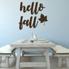 Autumn Wall Decal - 'Hello Fall'- Silhouette Leaf - Vinyl Decor for Living Room, Family Room or Home Decoration