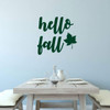 Autumn Wall Decal - 'Hello Fall'- Silhouette Leaf - Vinyl Decor for Living Room, Family Room or Home Decoration
