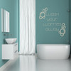 Bathroom Shower and Bathtub Decoration - Vinyl Wall Decals with Bubbles and Lettering