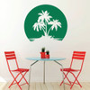 Beach Theme Wall Decal - Palm Trees with a Sunset Backdrop - Home Decor, Dining Room Wall Art