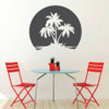 Beach Theme Wall Decal - Palm Trees with a Sunset Backdrop - Home Decor, Dining Room Wall Art