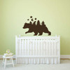 Bear Nursery Decor Vinyl Wall Decal Nature Scene with Trees, Moon, Stars Silhouettes