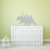 Bear Nursery Decor Vinyl Wall Decal Nature Scene with Trees, Moon, Stars Silhouettes