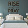Bible Scripture Wall Decal - Luke 22:46 - Rise and Pray - Vinyl Scripture Wall Art, Christian Home Decor for the Master Bedroom, Children's Room, and Bathroom Wall Decor