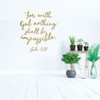 Bible Verse Wall Decal - For With God Nothing Shall Be Impossible - Vinyl Scripture And Religious Home Decor Or Church Decoration