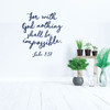 Bible Verse Wall Decal - For With God Nothing Shall Be Impossible - Vinyl Scripture And Religious Home Decor Or Church Decoration