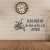 Biker Grandpa Gifts - "An Old Biker and The Ride Of His Life" With Motorcycle Image -Vinyl Decal Home Decor