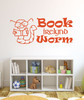 Book Decor - Personalized Bookworm Decal - Book Love, Book Art For the Children Room, Playroom, Youth Library