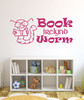 Book Decor - Personalized Bookworm Decal - Book Love, Book Art For the Children Room, Playroom, Youth Library