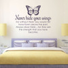 Butterfly Vinyl Wall Decal "Never Hide Your Wings" For Wall Decoration - Butterfly Wall Decal