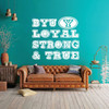 BYU Decal - Loyal Strong and True - Wall Decals for Home Decor, Bedroom, Playroom, Study Area or Dorm Room - Brigham Young University Graduation Gift