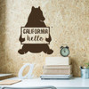 California Bear Wall Decal - Cute Hello Sign - Vinyl Art Sticker for Home Decor, Bedroom for Living Room, Bedroom, Classroom or Study Area