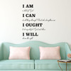 Charlotte Mason Wall Decal - I AM I CAN I OUGHT I WILL - Religious Wall Decorations - Vinyl Wall Decal for Home Decor, HomeSchool or Church Decoration.