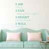 Charlotte Mason Wall Decal - I AM I CAN I OUGHT I WILL - Religious Wall Decorations - Vinyl Wall Decal for Home Decor, HomeSchool or Church Decoration.
