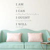 Charlotte Mason Wall Decal - I AM I CAN I OUGHT I WILL - Religious Wall Decorations - Vinyl Wall Decal for Home Decor, HomeSchool or Church Decoration.