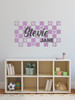 Checkered square with cutouts Vinyl Decal Stickers with personalized name option