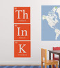 Chemistry Wall Decal - Think - Vertical Periodic Table Decoration - Removable Vinyl Decor For Classroom, Child's or Adult's Bedroom, Playroom or Study Area