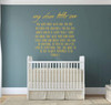 Children Room Decor - My Dear Little One - Boys or Girl's Bedroom Decoration, Playroom or Nursery Room