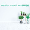 Christian Wall Decal -All Things Are Possible - Bible Verse Mark 9:23 - Vinyl Scripture And Religious Home Decor Or Church Decoration
