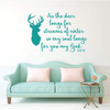 Christian Wall Decal Psalms - As The Deer Longs For Streams Of Water - Deer Head Silhouette Vinyl Scripture And Religious Home Decor Or Church Decoration