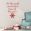 Christmas Wall Decal - It's The Most Wonderful Time Of The Year - Snow Flake Vinyl Decor for Living Room or Home Decoration